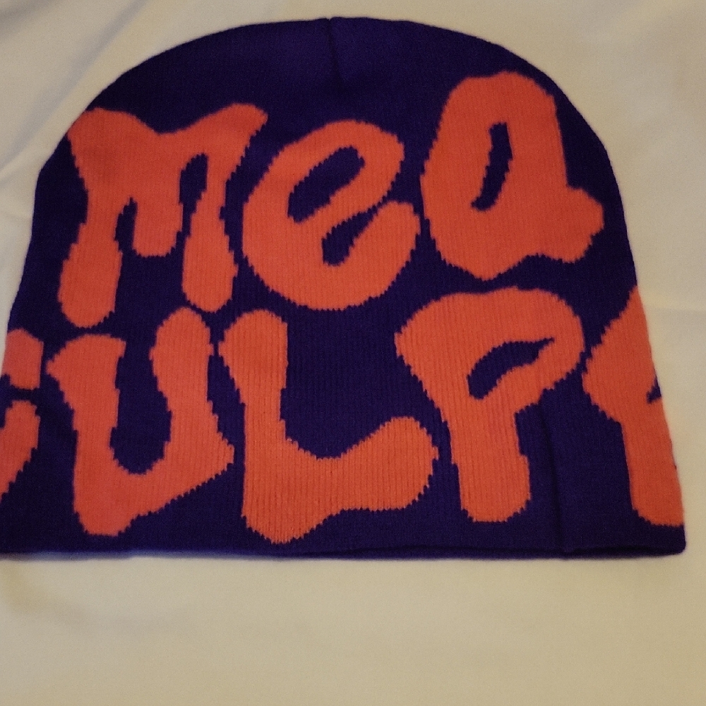 Purple and Orange Knit Beanie